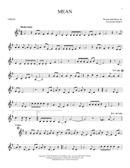 page one of Mean (Violin Solo)