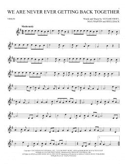 page one of We Are Never Ever Getting Back Together (Violin Solo)