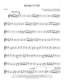 page one of Shake It Off (Violin Solo)