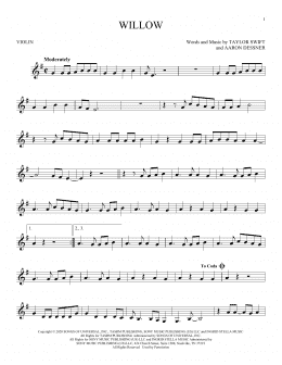 page one of willow (Violin Solo)