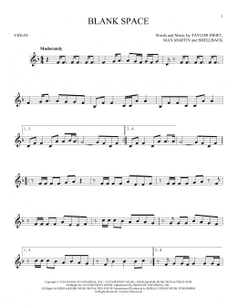 page one of Blank Space (Violin Solo)
