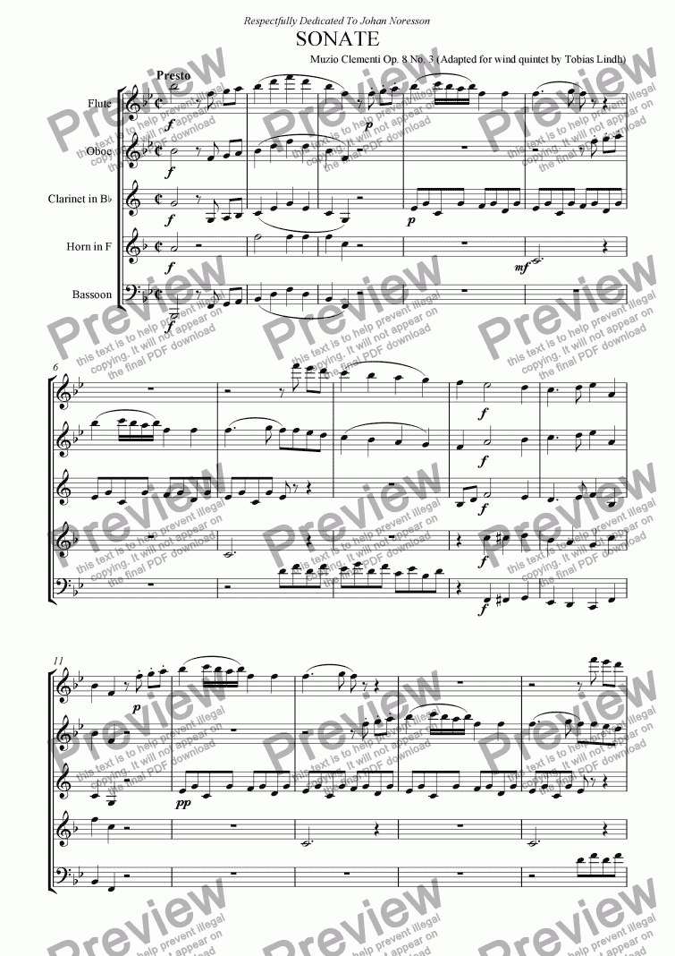 page one of Clementi Sonate