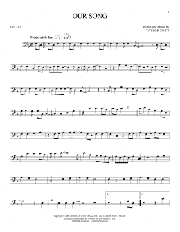 page one of Our Song (Cello Solo)