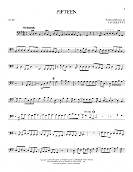 page one of Fifteen (Cello Solo)