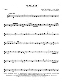page one of Fearless (Violin Solo)