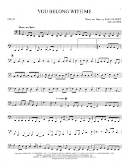 page one of You Belong With Me (Cello Solo)