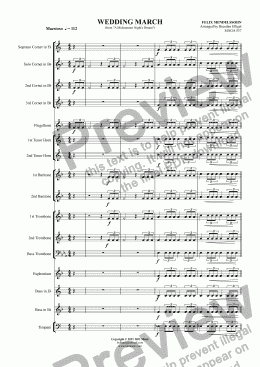 page one of WEDDING MARCH (from "A Midsummer Night's Dream") - Brass Band