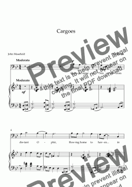 page one of Cargoes - Baritone Solo