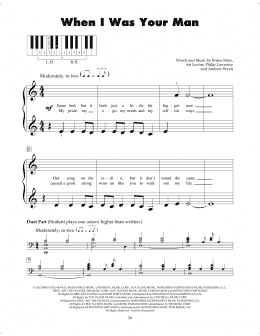 page one of When I Was Your Man (5-Finger Piano)