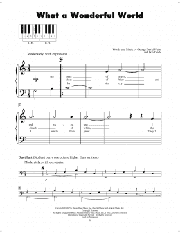 page one of What A Wonderful World (5-Finger Piano)