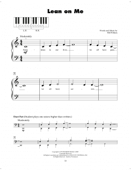 page one of Lean On Me (5-Finger Piano)