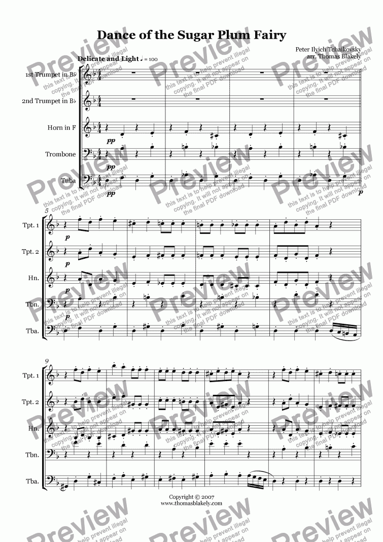 page one of Dance of the Sugar Plum Fairy