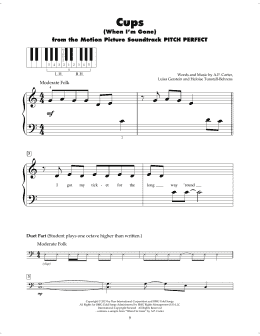 page one of Cups (When I'm Gone) (5-Finger Piano)