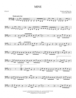 page one of Mine (Cello Solo)