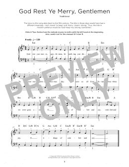 page one of God Rest Ye Merry, Gentlemen (Really Easy Piano)