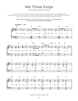 page one of We Three Kings Of Orient Are (Really Easy Piano)