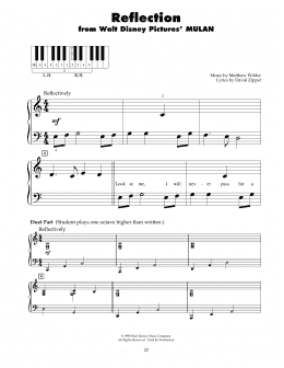 page one of Reflection (from Mulan) (5-Finger Piano)