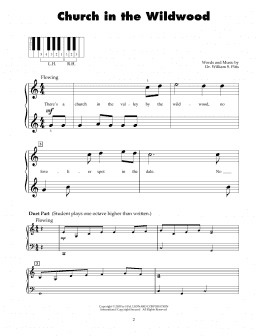 page one of Church In The Wildwood (5-Finger Piano)
