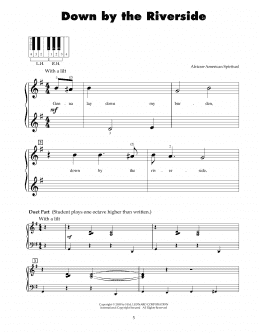 page one of Down By The Riverside (5-Finger Piano)