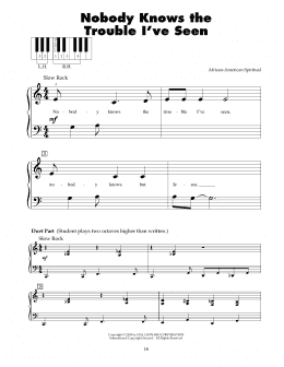 page one of Nobody Knows The Trouble I've Seen (5-Finger Piano)