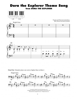 page one of Dora The Explorer Theme Song (5-Finger Piano)