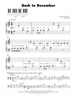 page one of Back To December (5-Finger Piano)