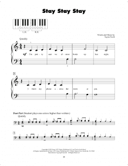 page one of Stay Stay Stay (5-Finger Piano)