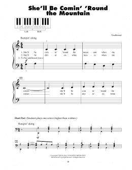 page one of She'll Be Comin' 'Round The Mountain (5-Finger Piano)