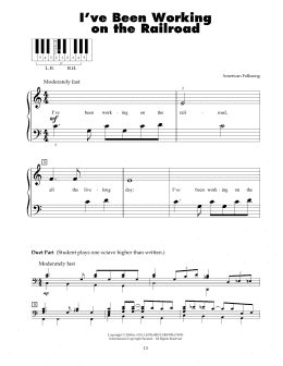 page one of I've Been Working On The Railroad (5-Finger Piano)