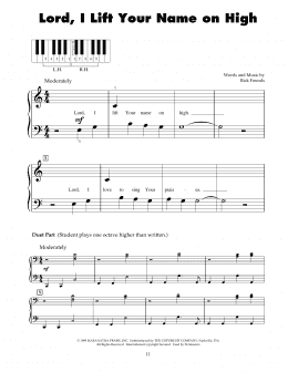 page one of Lord, I Lift Your Name On High (5-Finger Piano)
