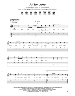 page one of All For Love (Easy Guitar Tab)