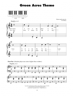 page one of Green Acres Theme (5-Finger Piano)