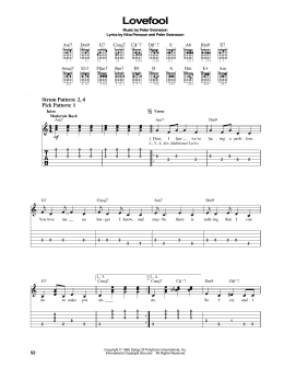 page one of Lovefool (Easy Guitar Tab)