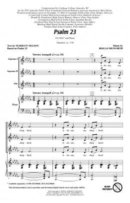 page one of Psalm 23 (SSA Choir)
