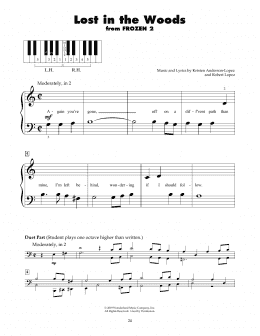 page one of Lost In The Woods (from Disney's Frozen 2) (5-Finger Piano)