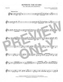page one of Rewrite The Stars (from The Greatest Showman) (Mallet Solo)