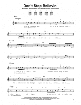page one of Don't Stop Believin' (Easy Guitar)