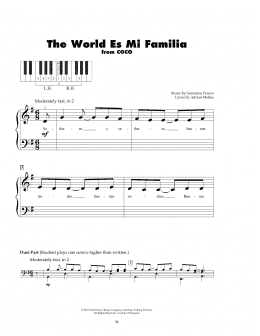 page one of The World Es Mi Familia (from Coco) (5-Finger Piano)