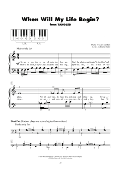 page one of When Will My Life Begin? (from Tangled) (5-Finger Piano)