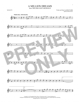 page one of A Million Dreams (from The Greatest Showman) (Mallet Solo)