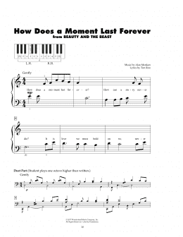 page one of How Does A Moment Last Forever (from Beauty and the Beast) (5-Finger Piano)