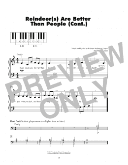 page one of Reindeer(s) Are Better Than People (Cont.) (from Disney's Frozen 2) (5-Finger Piano)