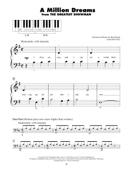 page one of A Million Dreams (from The Greatest Showman) (5-Finger Piano)