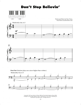page one of Don't Stop Believin' (5-Finger Piano)