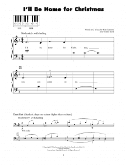 page one of I'll Be Home For Christmas (5-Finger Piano)