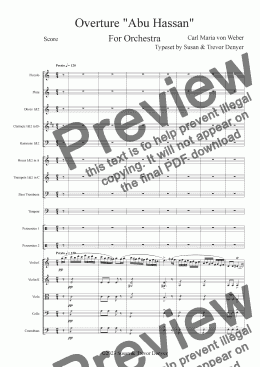 page one of Overture %22Abu Hassan%22 - Weber - Orchestra - Score
