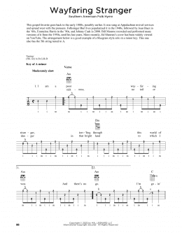 page one of Wayfaring Stranger (arr. Fred Sokolow) (Banjo Tab)