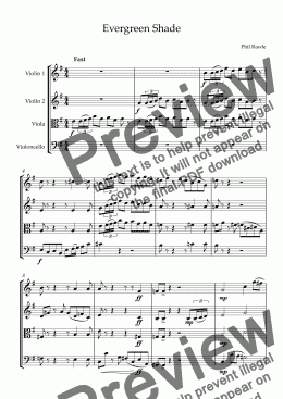 page one of Evergreen Shade - String Quartet