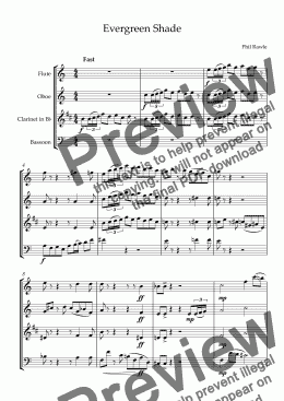 page one of Evergreen Shade - Wind Quartet