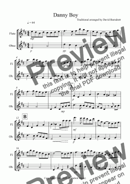 page one of Danny Boy for Flute and Oboe Duet